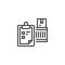 Stock control and inventory line icon