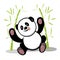 Stock Illustration Cheerful Little Panda
