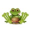 Stock Illustration Frog with Cheeseburger