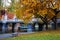 Stock image of fall foliage at Boston Public Garden