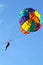 Stock image of Parachuting over a sea