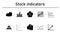 Stock indicators simple concept icons set