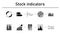 Stock indicators simple concept icons set