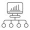 Stock investment thin line icon. Chart with finance productivity assets symbol, outline style pictogram on white