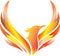 Stock logo flaming flying phoenix