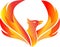 Stock logo flying fire phoenix