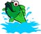 Stock logo green fish jump from water