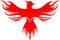 Stock logo red phoenix bird flying