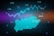 Stock market background or forex trading business graph chart for financial investment concept of South Africa map. business idea