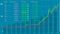 Stock market chart on blue background. Financial and investment ideas