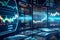 stock market graph, chart, index on display, finance, investment, online stock trading concept background, Generative AI