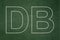 Stock market indexes concept: DB on chalkboard background