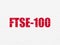 Stock market indexes concept: FTSE-100 on wall background