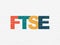 Stock market indexes concept: FTSE on wall background