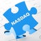 Stock market indexes concept: NASDAQ on puzzle background