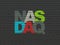 Stock market indexes concept: NASDAQ on wall background