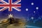 Stock market investment trading financial, coin and Australia flag , finance business trend data