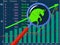 Stock market vector Forex symbol bull Growing market On a bule background