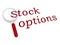 Stock options with magnifiying glass