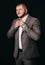 Stock Photo - Confident young man posing at camera in suit