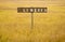 Stock Photo Linseed Growing in a Field with Rustic Wooden Sign