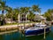 Stock photo Miami Beach mansion with luxury yacht