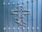 Stock photo orthodox cross forged in fence of church christian religion pattern beautiful