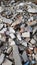 Stock Photo - A pile of bricks from the demolition of buildings.
