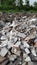 Stock Photo - A pile of bricks from the demolition of buildings.