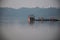 Stock photo of popular Rankala lake boating spot, different types of boat parked by the lake.