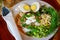 Stock Photo - Rice Noodle with crab curry sauce and egg