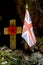 Stock Photo - United Kingdom flag embroidered on Hellfire Pass i