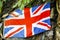 Stock Photo - United Kingdom flag embroidered on Hellfire Pass i