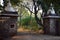 Stock photo of vintage entrance gate of Shalini Palace in kolhapur city Maharashtra India. focus on object