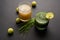 Stock photo of wheat grass juice and amla juice