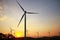 Stock Photo - Wind power at sunset