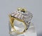 Stock photo: Yellow sapphire & diamond ring