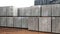 Stock pile of Autoclaved Aerated Concrete brick on wooden pallets