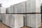 Stock pile of Autoclaved Aerated Concrete brick on wooden pallets