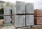 Stock pile of Autoclaved Aerated Concrete brick on wooden pallets