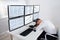 Stock Trader Sleeping At Multiple Computer\'s Desk