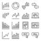 Stock trading icon set vector illustration. Contains such icon as Online trading, Buy, Sell, Portfolio, Candle, Pie chart and more