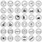 Stock trading icons set, stock market and financial analysis