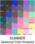 Stock vector color guide with color names. Seasonal color analysis palette for summer type