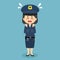 Stock Vector Confused Police Woman