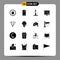 Stock Vector Icon Pack of 16 Line Signs and Symbols for management, chart, samsung, business, play