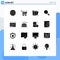 Stock Vector Icon Pack of 16 Line Signs and Symbols for party, music, knowledge, mixer, magnifying