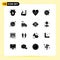 Stock Vector Icon Pack of 16 Line Signs and Symbols for planet, setting, routine, gear, love