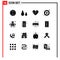 Stock Vector Icon Pack of 16 Line Signs and Symbols for scanning, future, healthcare, goal, profit