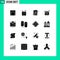 Stock Vector Icon Pack of 16 Line Signs and Symbols for setting, computer, address, business, date